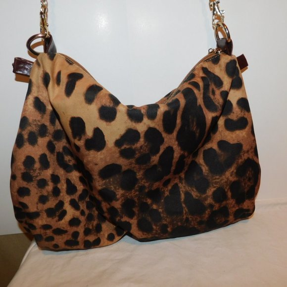 Charming Charlie Leopard Print Chain Shoulder Stra - Picture 3 of 6